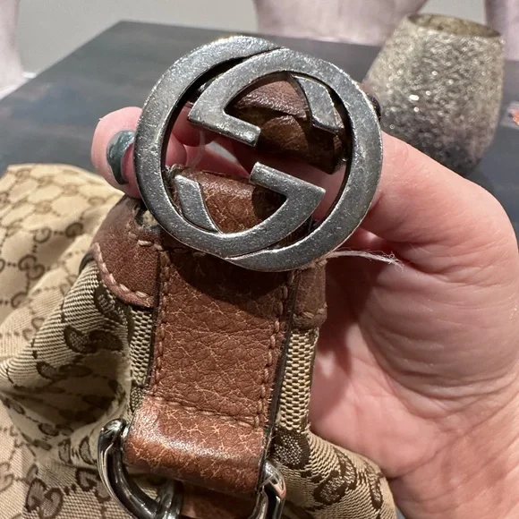 Gucci Tan and Brown Monogram Hobo Bag - Picture 9 of 10